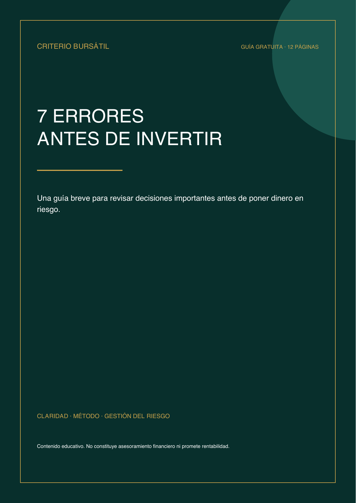 Portada de 7 Errores Antes de Invertir
