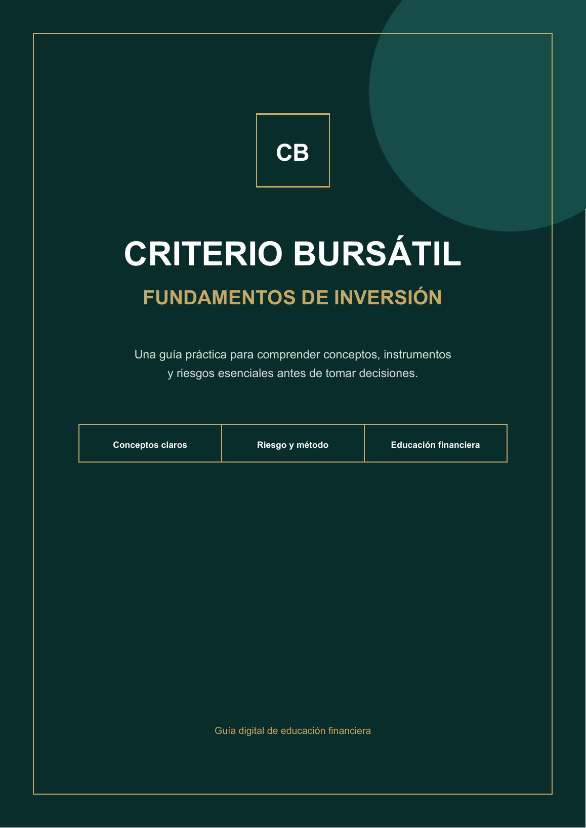 Portada de Manual de Fundamentos de Inversión